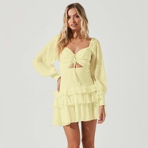 ASTR The Label Mini Cutout Dress in Yellow